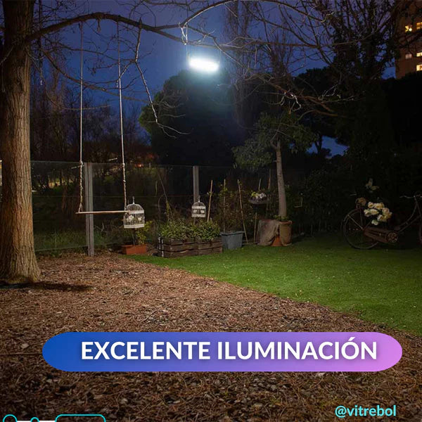 Lampara con panel solar grande 400W - Potente y duradera.